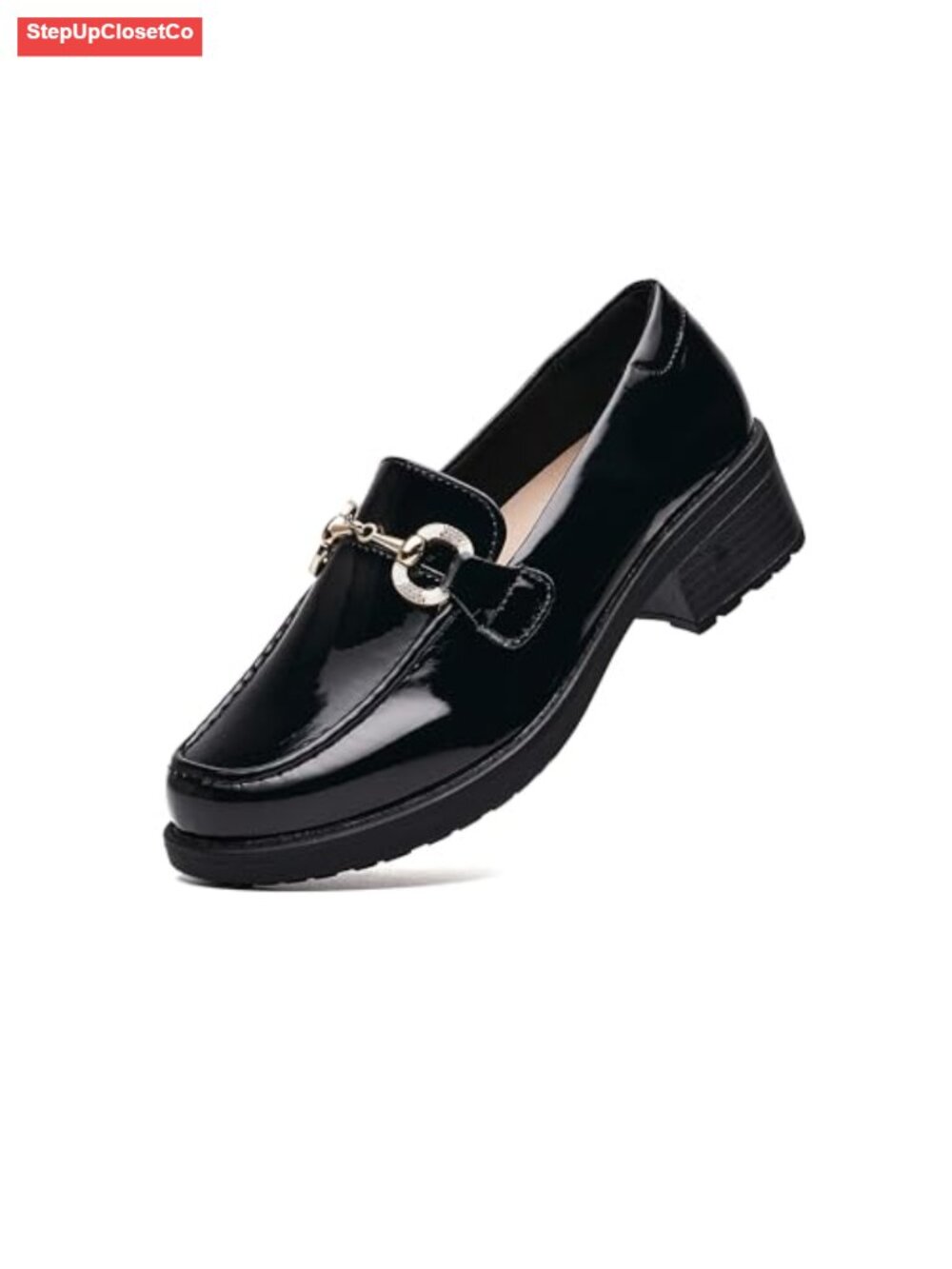 Women's Platform Chunky Loafers Slip-On Lug Sole Office Casual Shoes
